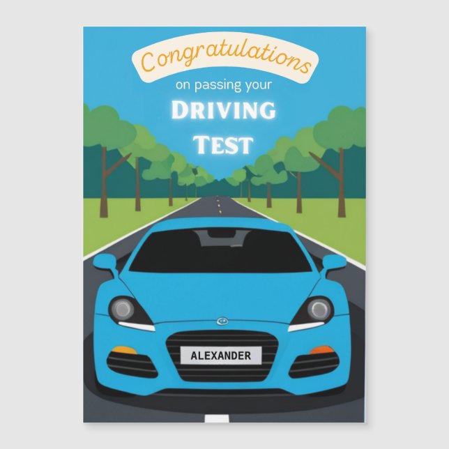 Driving Test Passed Congratulations Magnetic Card (Framsida)