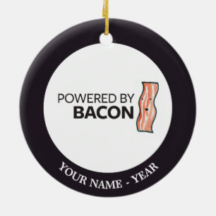 Drivit av bacon 2 julgransprydnad keramik