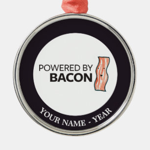Drivit av bacon 2 julgransprydnad metall
