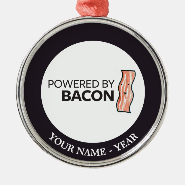 Drivit av bacon 2 julgransprydnad metall (Framsidan)