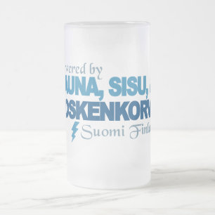Drivit av den bastu-, Sisu & Kossu muggen Frostat Ölglas