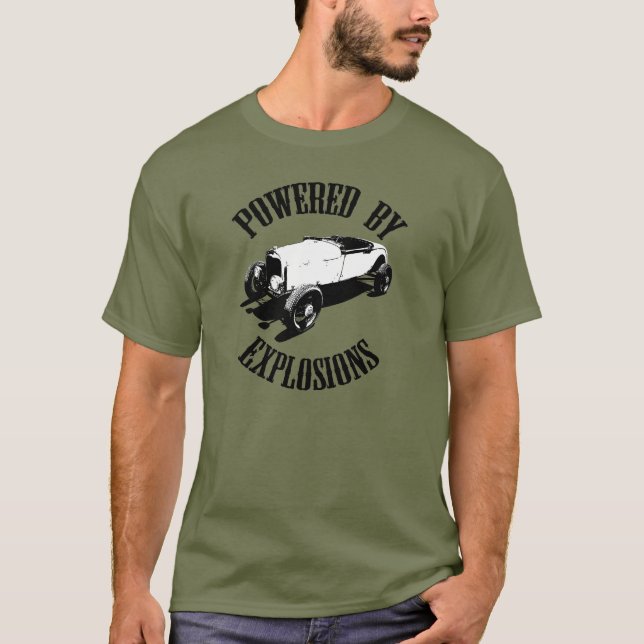"Drivit av explosion" hot rod T-shirt (Framsida)