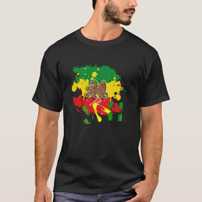 Drivit av Jah Rastafari utslagsplatser/skjortor Tee (Framsida)