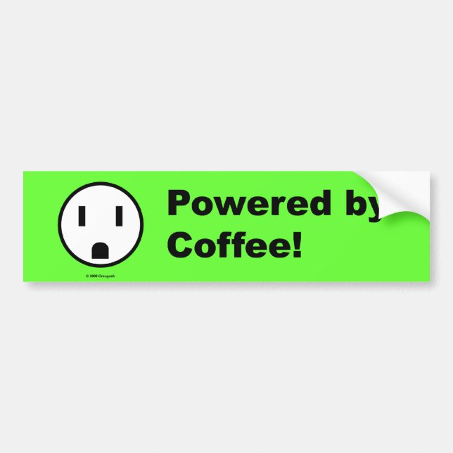 Drivit av kaffe - bildekal (Framsidan)