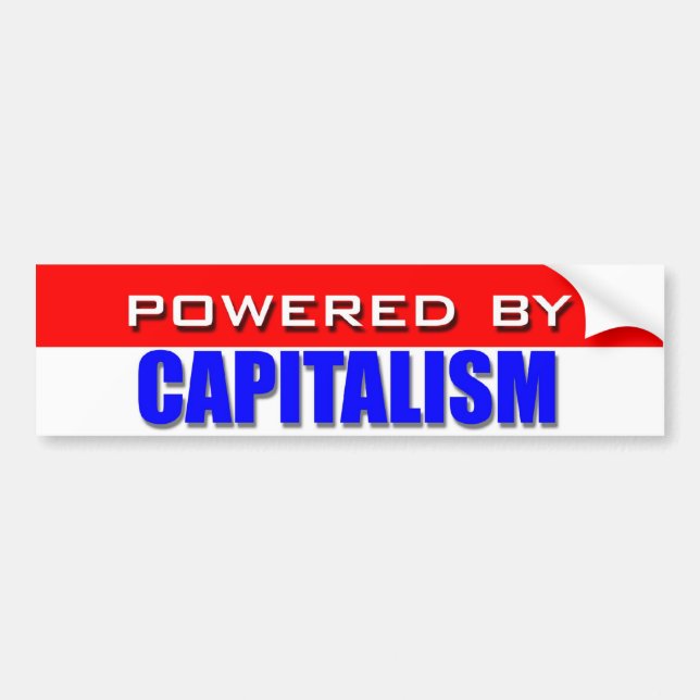 Drivit av kapitalism bildekal (Framsidan)