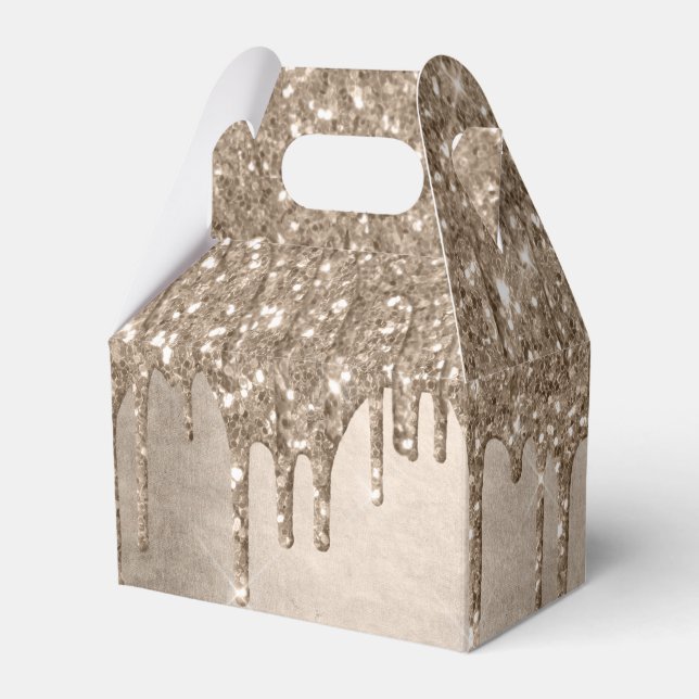 Drivmedelstyp Glitter | Champagne Guld Drizzle Presentaskar (Framsidan Sidan)