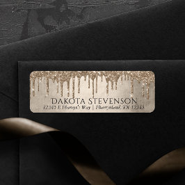 Drivmedelstyp Glitter | Champagne Returm Adress Returadress Etikett