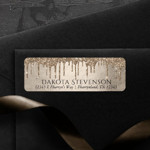 Drivmedelstyp Glitter Champagne Returm Adress Returadress Etikett