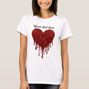 Drivning av Glitter Heart-design T Shirt