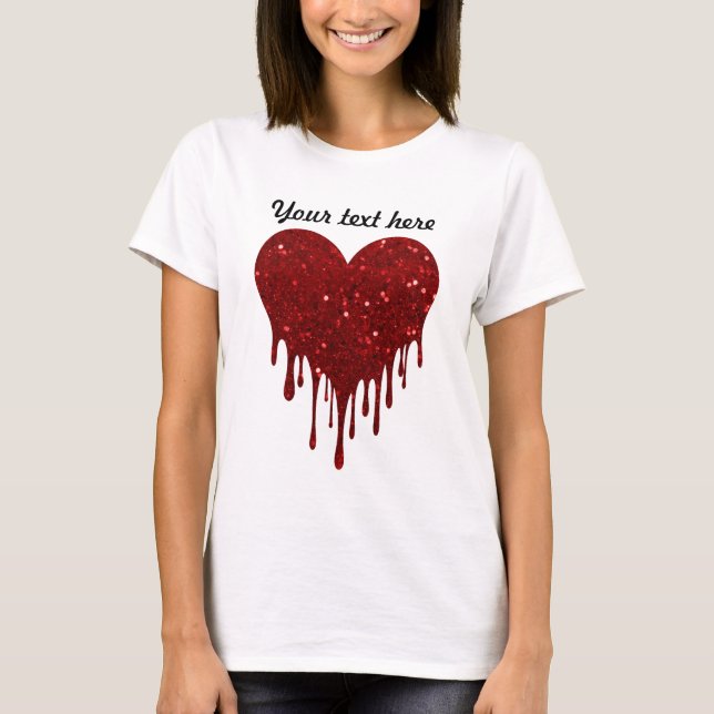 Drivning av Glitter Heart-design T Shirt (Framsida)