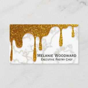 Drivning av guld Glitter Marble and Whisk Visitkort