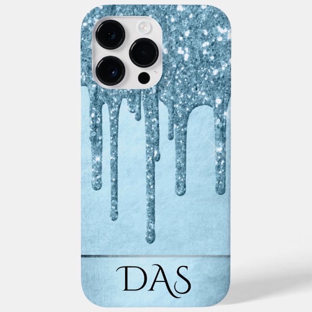 Drivning av iset Glitter | Blue Faux Gnistra Monog (Baksida)