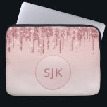 Drivning av Monogram Glitter Rosa ros Guld Laptop Fodral<br><div class="desc">Rosa - Ro Guld Faux-påfyllning Glitter och Gnistra Elegant Monogram bärbar dator Fodral. Det här monogrammade fodral kan anpassas så att det omfattar ditt första och första namn.</div>