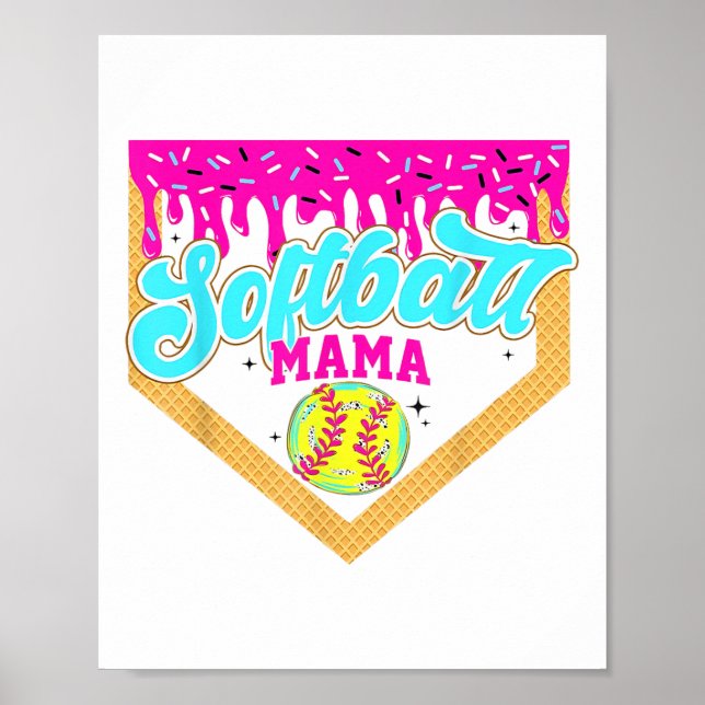 Drivning av softball Mamma på isbildens speldag So Poster (Framsidan)