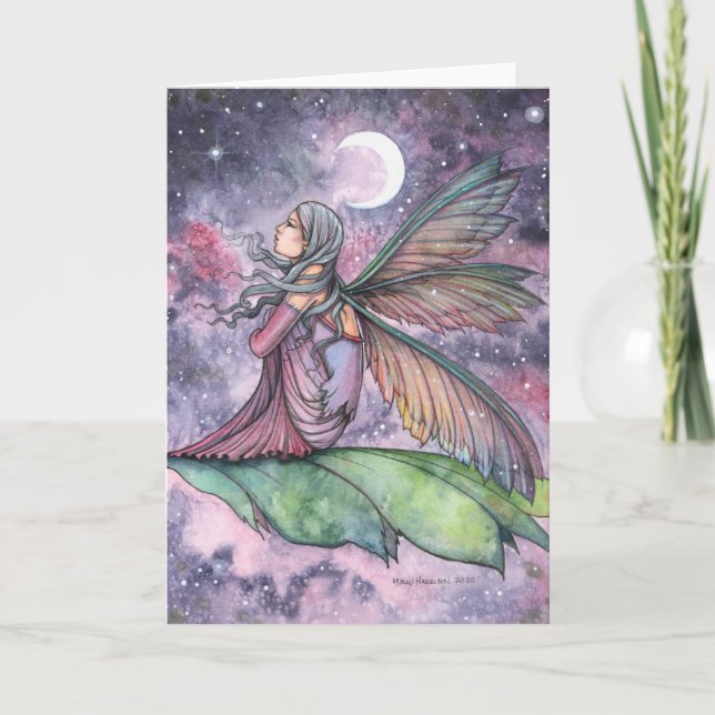 Drivning Away Fairy Watercolor Art Molly Harrison Kort (Framsida)