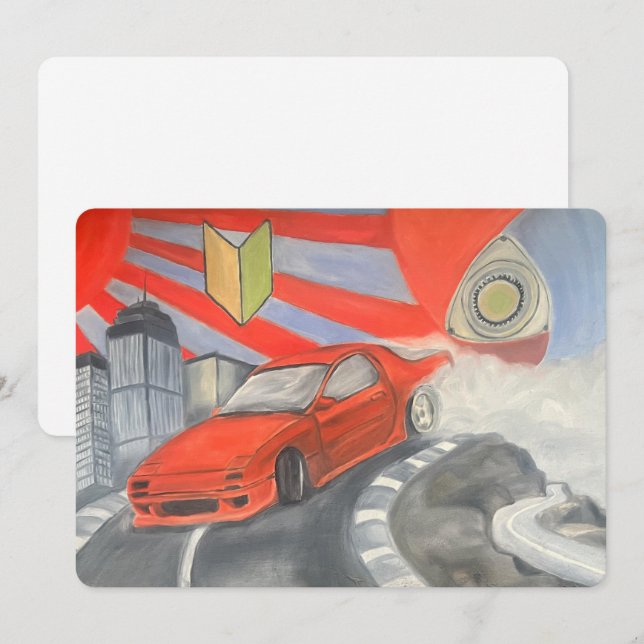 Drivning i Himmel Julkort (Fram/baksida)