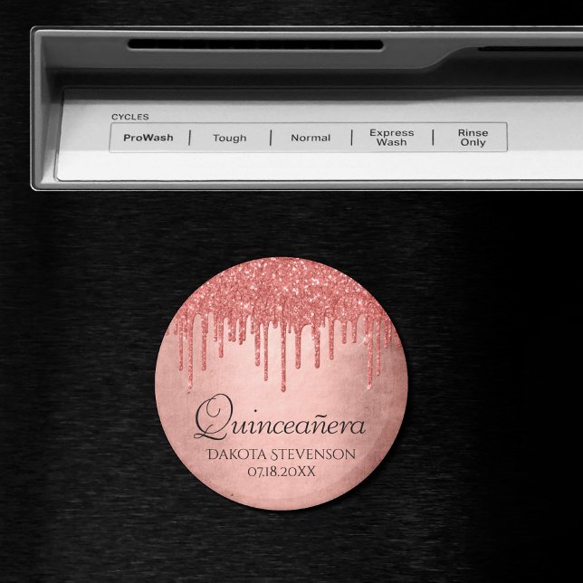 Drivplatta Glitter | Terra Cotta Quinceanera Magnet (Skapare uppladdad)