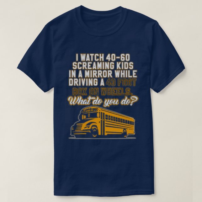 Drivrutin B för Buss i Spegel vid bilkörning T Shirt (Design framsida)