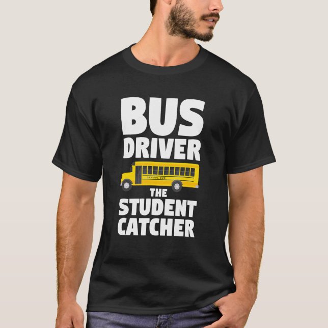 Drivrutin buss Student Catcher Back to school Driv T Shirt (Framsida)
