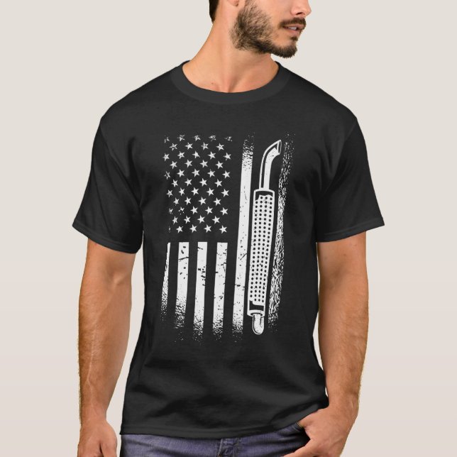 Drivrutin för American Flagga Trucker Lastbil T Shirt (Framsida)