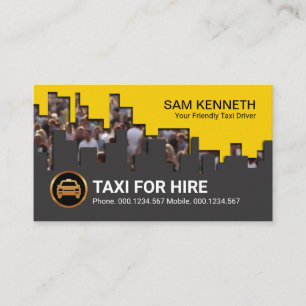 Drivrutin för Block Silhouette Taxi Visitkort