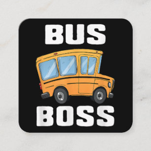 Drivrutin för Buss i Buss-skolan Fyrkantigt Visitkort
