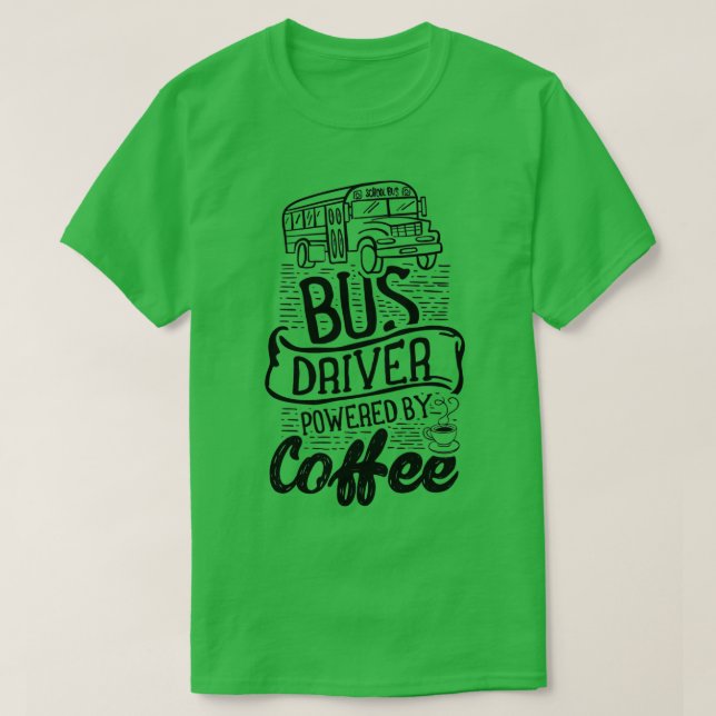 Drivrutin för buss med kaffe 7 t shirt (Design framsida)