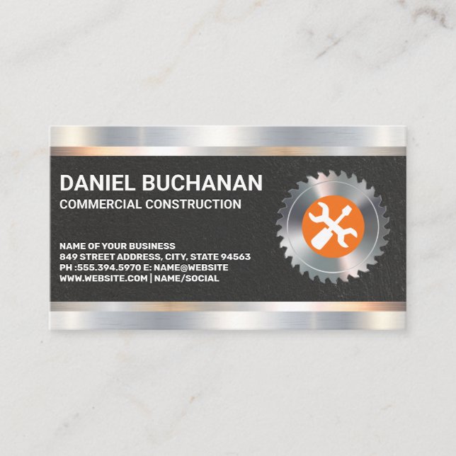 Drivrutin för cirkulärt sågspån | Metallisk trim Visitkort (Framsida)