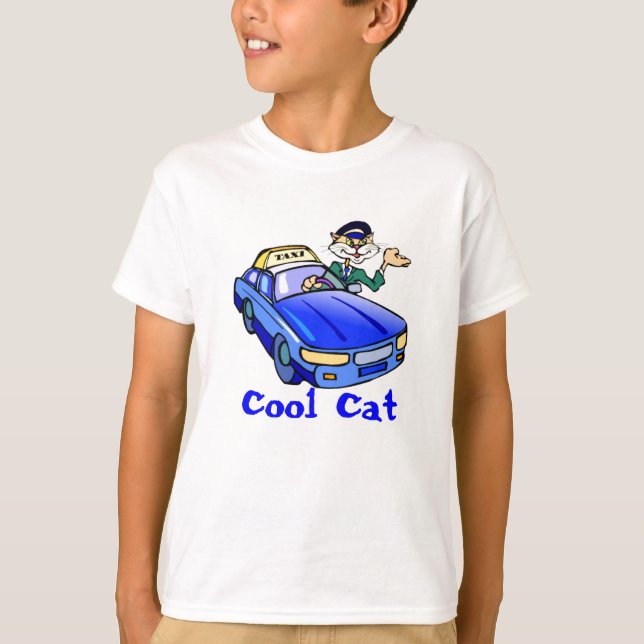 Drivrutin för coola Cat Taxi T Shirt (Framsida)