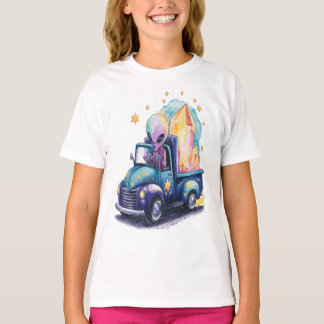 Drivrutin för Cute Alien Lastbil T Shirt