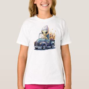 Drivrutin för Cute Alien Lastbil T Shirt
