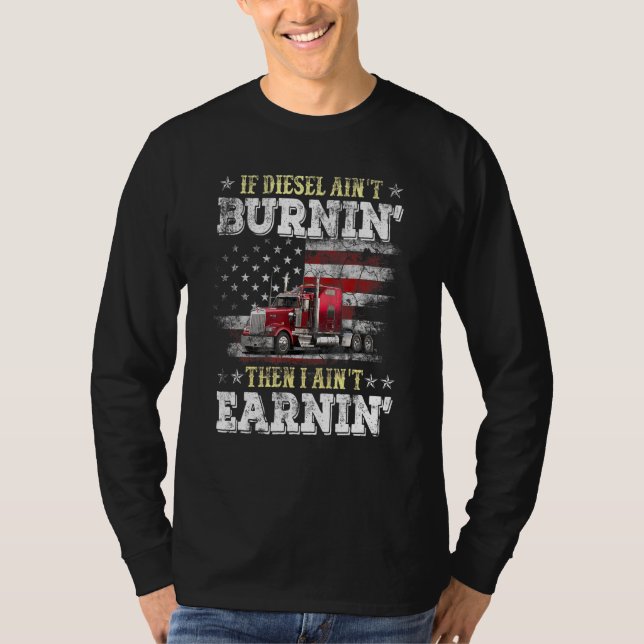 Drivrutin för Diesel Trucker Big Rig Semi-Trailer  T Shirt (Framsida)