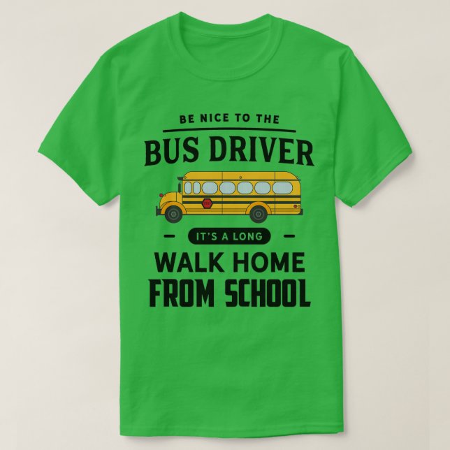 Drivrutin för Funny School Buss T Shirt (Design framsida)