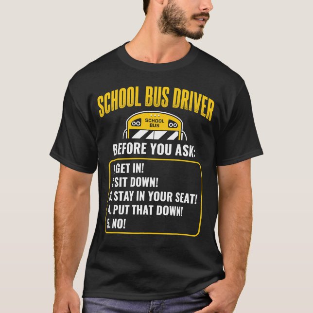 Drivrutin för Funny School Buss T Shirt (Framsida)