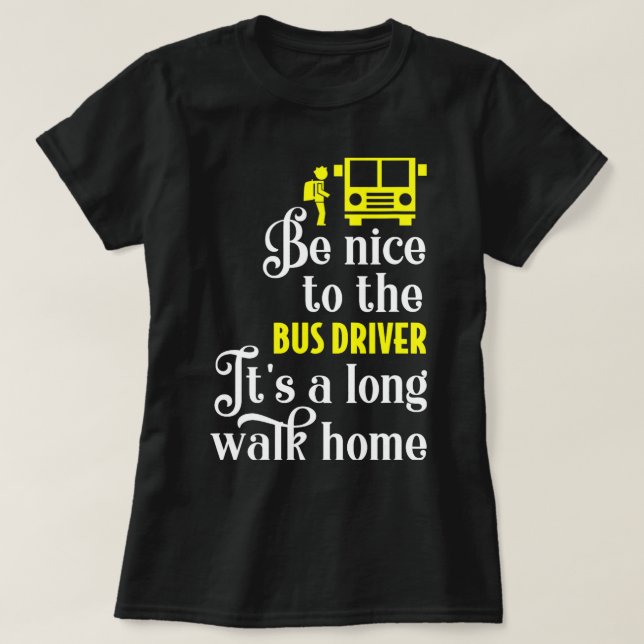 Drivrutin för Funny School Buss T Shirt (Design framsida)