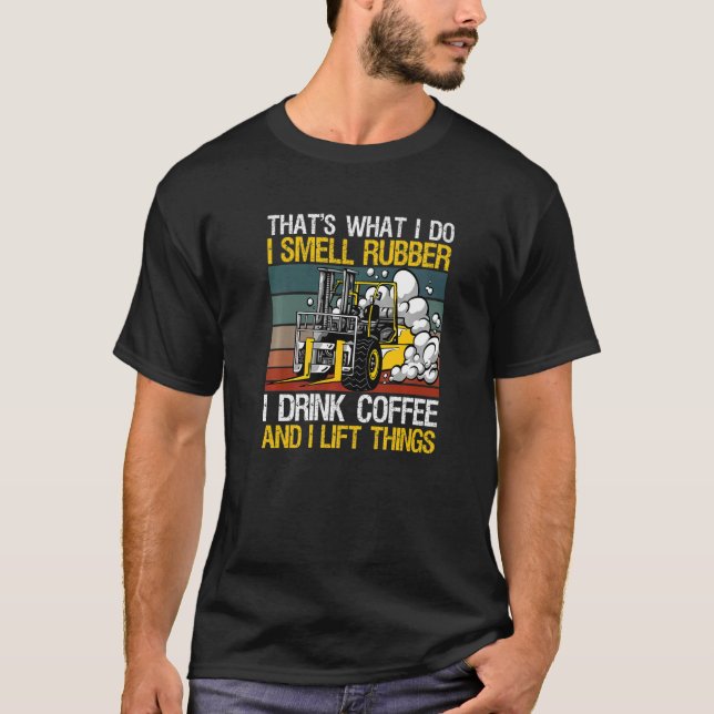 Drivrutin för gaffeltrucksoperatör för ett lagerst t shirt (Framsida)
