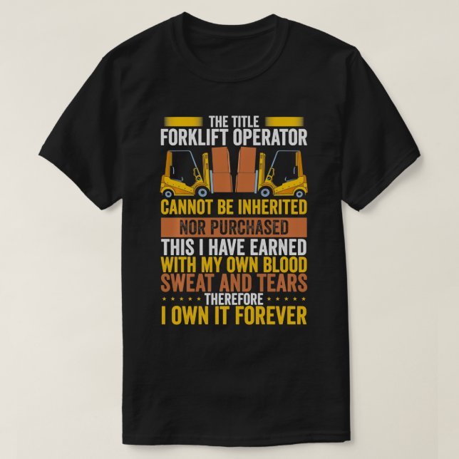 Drivrutin för gaffeltrucksoperatör t shirt (Design framsida)