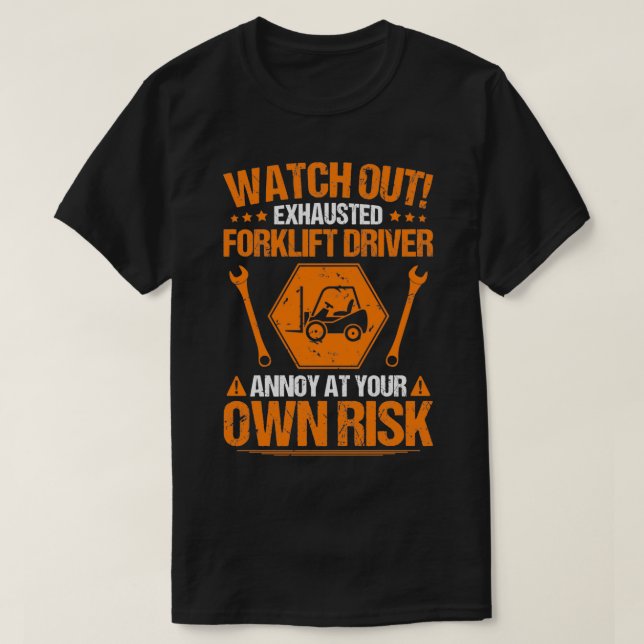 Drivrutin för gaffeltrucksoperatör t shirt (Design framsida)
