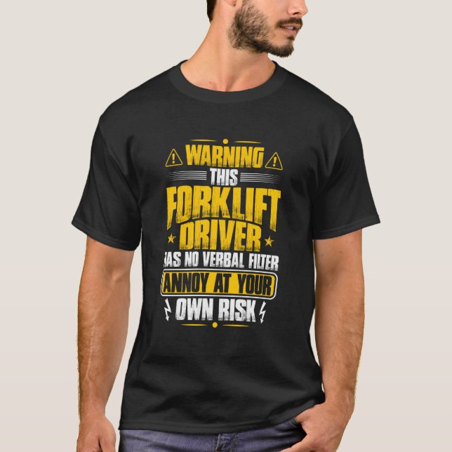 Drivrutin för gaffeltrucksoperatör utan verbalfilt t shirt (Framsida)