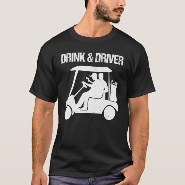 Drivrutin för Grönt av  Golf Boll T Shirt (Framsida)