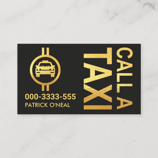 Drivrutin för Guld CALL A TAXI Visitkort (Framsida)