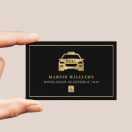 Drivrutin för guld och svart rullstol tillgänglig  visitkort