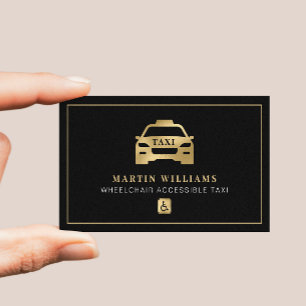 Drivrutin för guld och svart rullstol tillgänglig visitkort