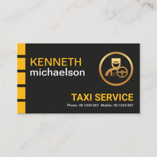 Drivrutin för gult Check Dual Namn Färg Taxi Visitkort