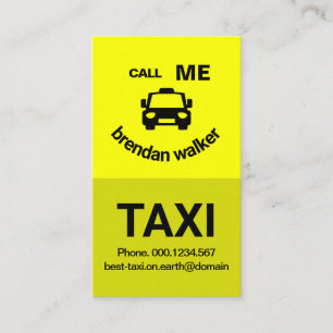 Drivrutin för Gult Cute Smildra Taxi Ansikte Cab Visitkort