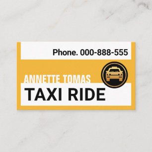 Drivrutin för gult Taxi Lagrar Cab Visitkort