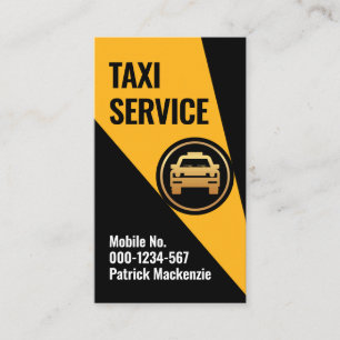 Drivrutin för gult-Taxi-spotlight på CAB Visitkort