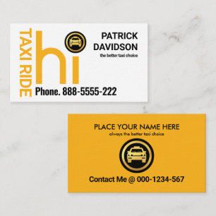 Drivrutin för HI Gult Taxi Cab Visitkort