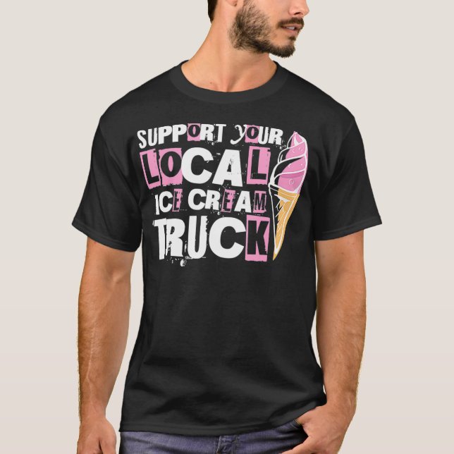 Drivrutin för Ice Cream Lastbil T Shirt (Framsida)