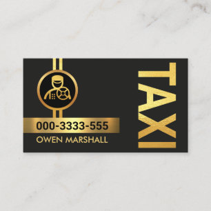Drivrutin för kabinhytten guld Taxi Visitkort